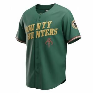 NWOT Disney Our Universe Star Wars Bounty Hunters Boba Fett Baseball Jersey M